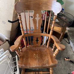 Large Wood Rocking Chair 