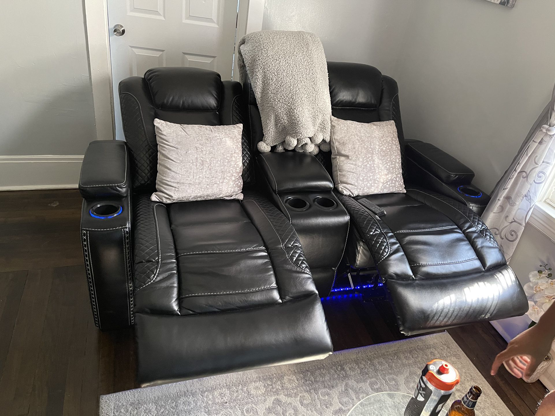 Brand New Leather Power Recliner Couch With USB
