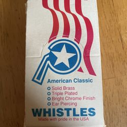 Dozen American Made Brass Whistles
