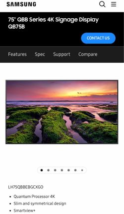 Samsung Commercial TV QB75B new in box