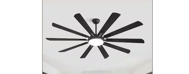 72 in. Black Large Ceiling Fan w/ Light Remote control And Quiet Reversible DC Motor NEW
