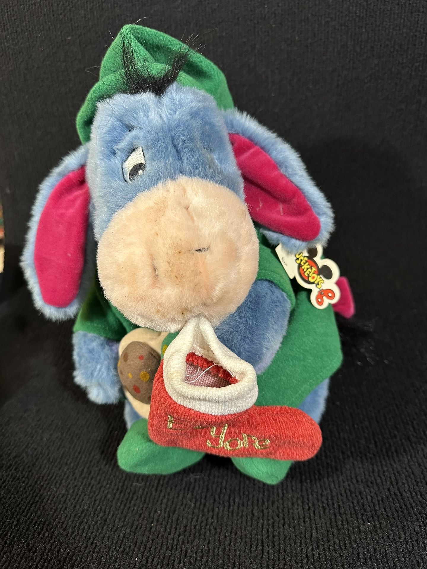 Vintage Eeyore Christmas Elf Mouseketoys Plush Disney