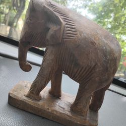 Vintage Wooden Elephant 