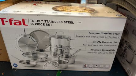 T-fal Tri-Ply 13-piece Stainless Steel Cookware Set