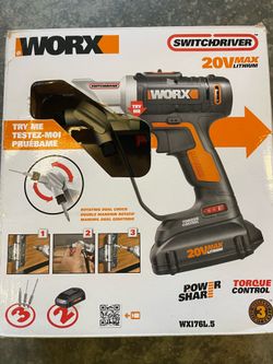 Worx 20V SwitchDriver, 2-in-1 Cordless Drill Driver, Dual 1/4" Chucks, Compact Cordless Drill