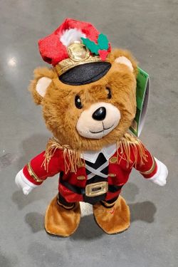 Animated Nutcracker Toy Soldier Bear Plush Musical Dancing Christmas Toy