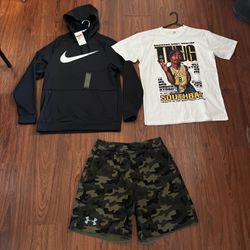 Men’s Nike Hoodie & Camo Shorts size L 
