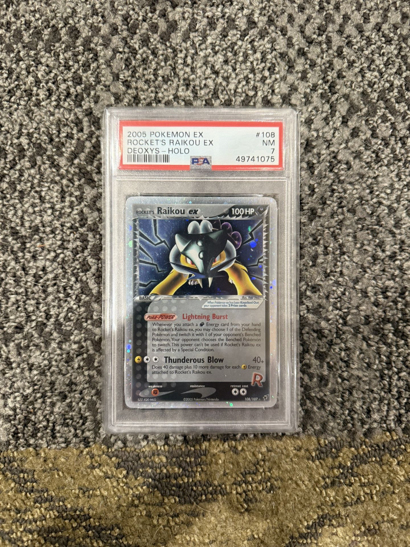 Rockets Raikou Ex PSA 7 Pokemon Ex Deoxys