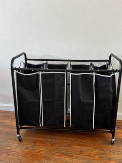 4-Bag Laundry Sorter with Rolling Wheels