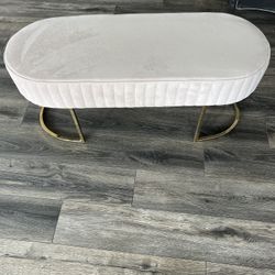 Modern Upholstered Bench Blush Pink