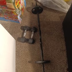 10 Lb Rubber Weights And 10 Lb Weight With Crowbar