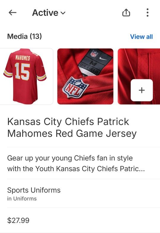 Patrick Mahomes Cheifs Jersey