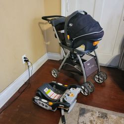 2 In 1 Travel System Dual Ride Chicco Key Fit 30 Car Seat Plus Base And Caddy Frame Stroller