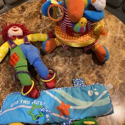 (2) Baby Plushy Toys & Cart Handle Cover / PRICE IS FOR ALL
