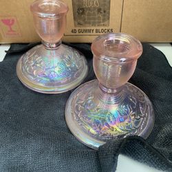 Pink Carnival Glass