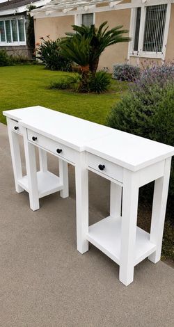 White console table