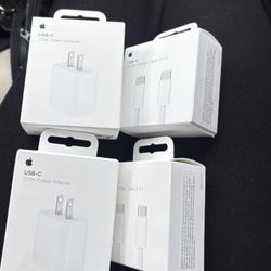 2 brand new never open iPhone type C chargers (willing to negotiate price)