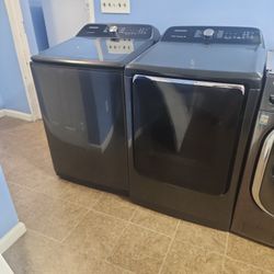 Samsung Washer And Dryer Set  Electric  Black Color 
