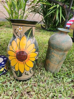 2 Pz  Mexican Vases   For Sale Separate 