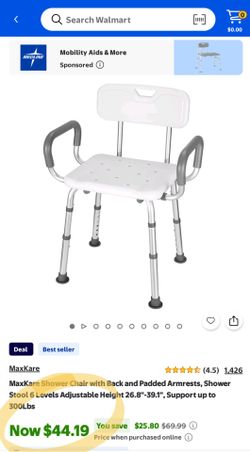 Shower bench with back support.