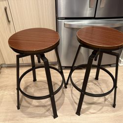 Adjustable Bar Stools – Set of 2 (Industrial Style)