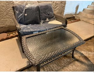 BRAND NEW ASSAMBLED FROM THE BOX SOFA WITH TABLE