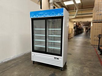 Two glass door refrigerator slide