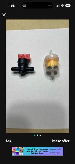 New  Kit for Small Engines . of 1/4 Fuel filter & 1/4 Fuel Valve