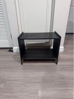 Black 2-Tier Wood Side Table / Shelf 20x11.75x16