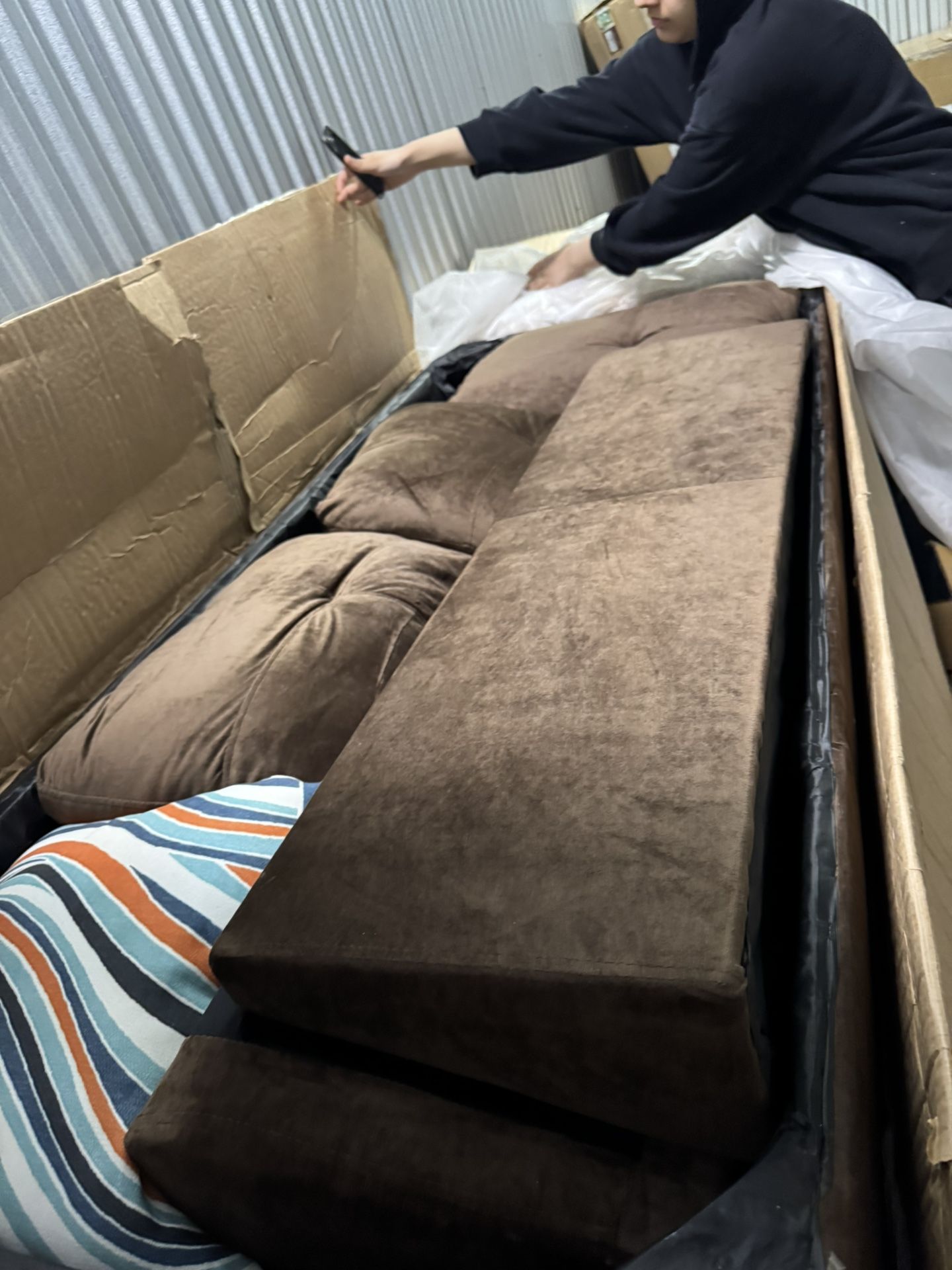 Sectional Couch Left Arm Chaise Brown
