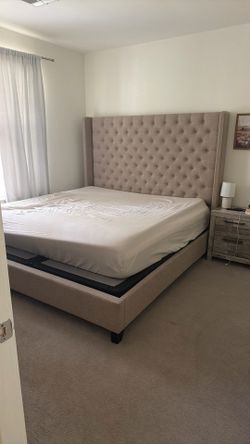 King size bed frame and box spring