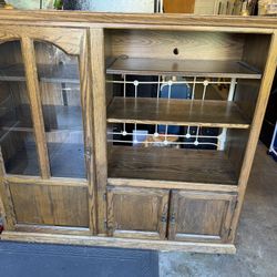 Cabinet With Glass Door And Wheels
