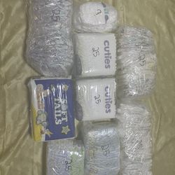 Size 1 Baby Diapers Lot Of 208 Huggies -Pampers And Cuties And Soft Tail Brands