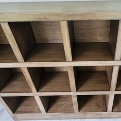 Solid Wood Shelf with 12 Compartments