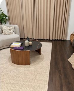Oval Coffee Table with Dark Top & side table OBO