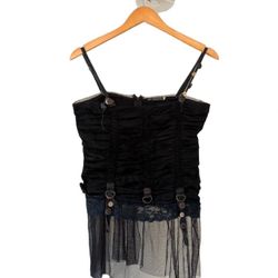 Y2K Grunge Goth Punk Style Corset Top