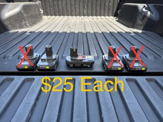 RYOBI ONE+ 18V Lithium-Ion 2.0 Ah Battery **$25 Each, 2 Available**