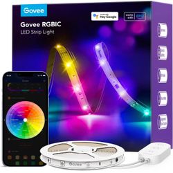 Govee 16.4ft RGBIC LED Strip Lights, Smart WiFi LED Lights, Compatible with Alexa and Google Assistant, Create Your Own Modes, Support Color Segmentat