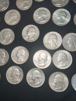 1964 25c silver coins & 1 ounce dollar coin silver
