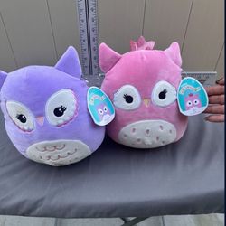 Pink And Purple Owl Squishmallows 6in With Tags