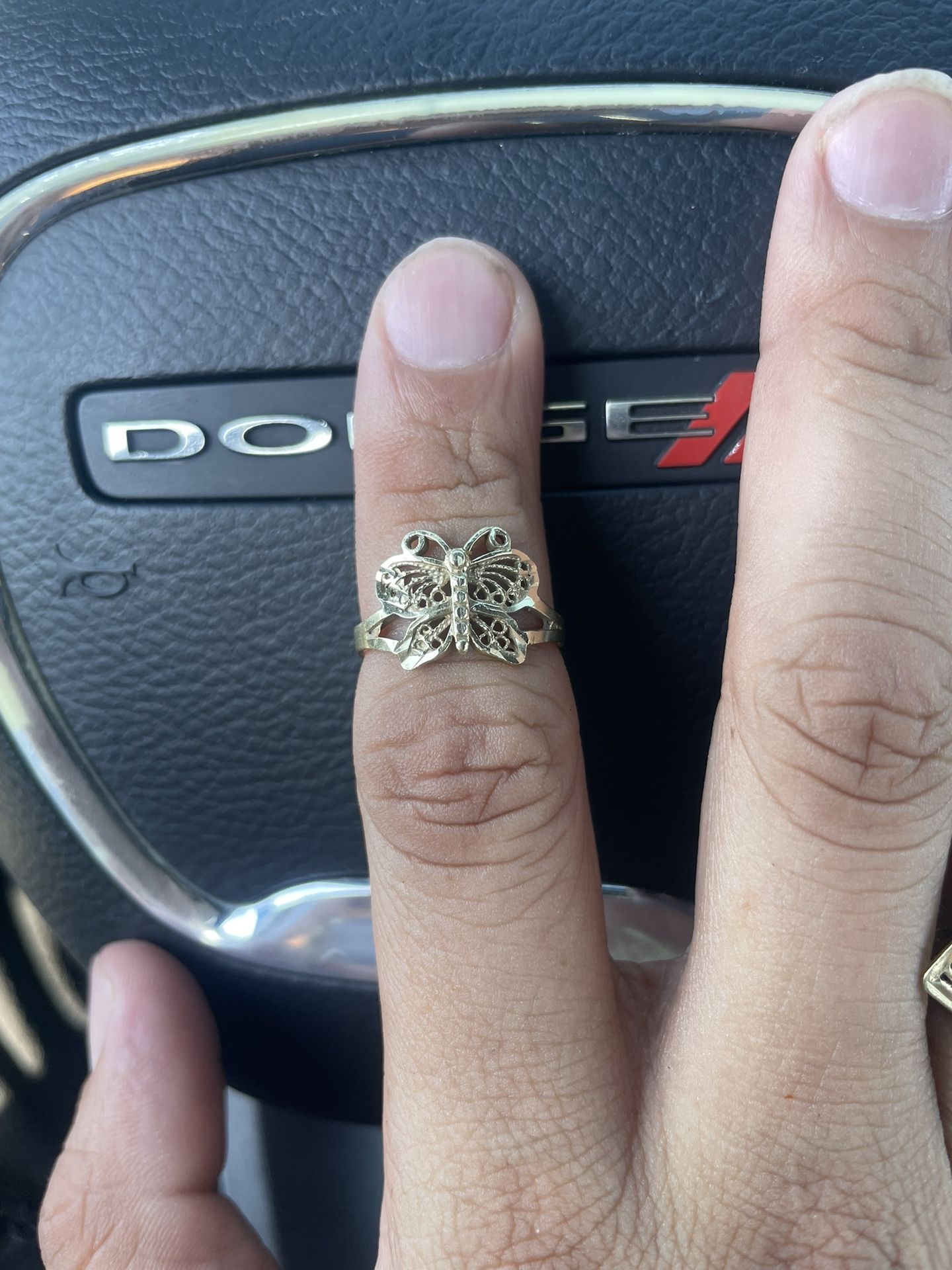 10k Butterfly Ring Size 7 