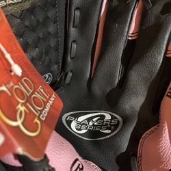 Left-hand Softball Glove Black And Pink