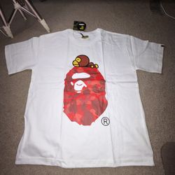 Bape t shirt white Size Large