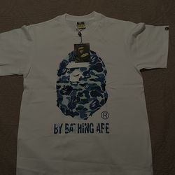 White and Blue Bape Tee