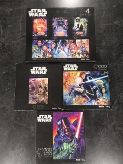 Lot Of 7 Disney Star Wars Buffalo Games Jigsaw Puzzles (Complete)