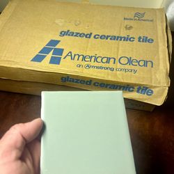 Box of 1990s NOS American Olean Dark Aspen tile (98 tiles)