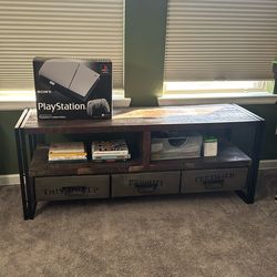 Rustic industrial modern TV Entertainment Table 59x18