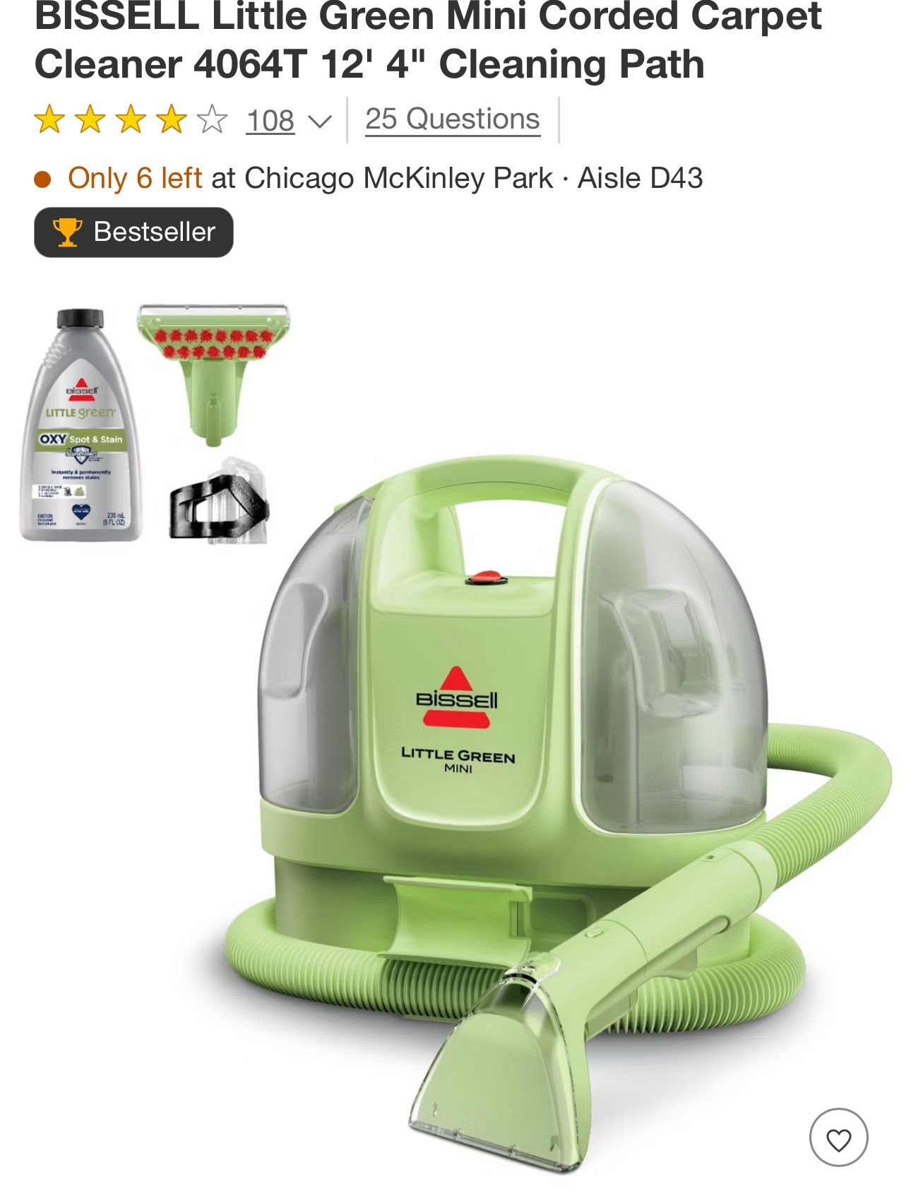  Mini Corded Carpet Cleaner