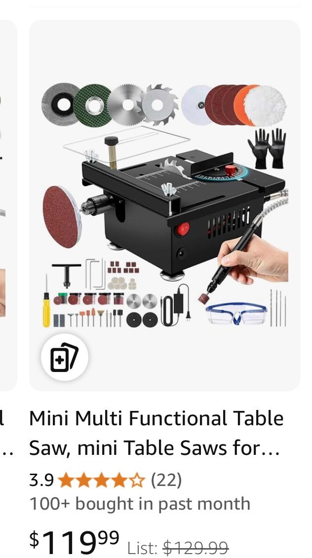 Mini Multi Functional Table Saw, mini Table Saws for Crafts, Portable Mini Desktop Electric Saw for Wood Cutting, Height & Angle Adjustable with More