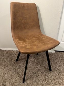 Brown Leather Chair Dining Desk Corner